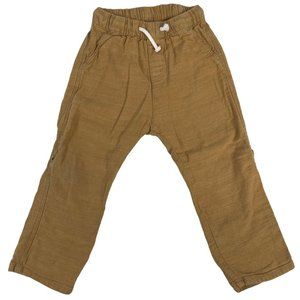 H&M Toddler Kids Pants Drawstring Waist 4T Tan Brown 100% Cotton Casual Children